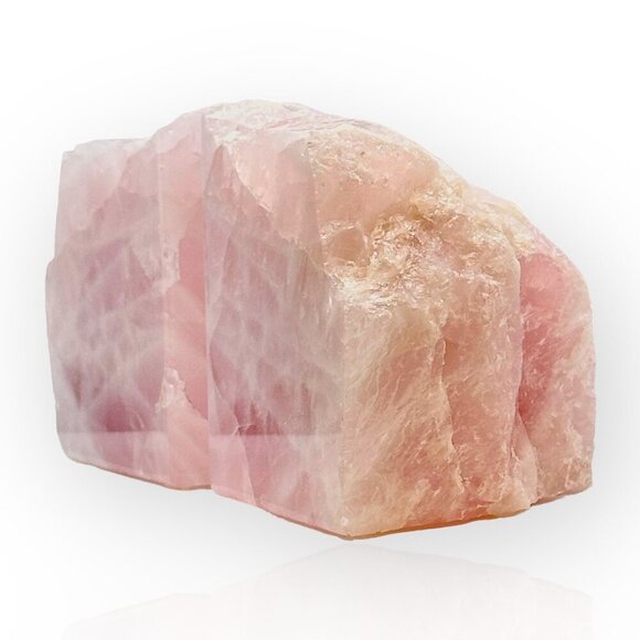 Pink Crystal Bookends Solid Natural Rose Quartz Short Heavy Bookends 6+ lbs (LS) - Picture 9 of 16
